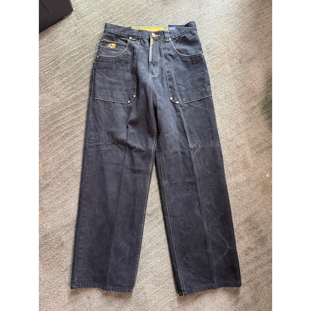 Vintage Paco Jeans Mens 32x30 Wide Leg Baggy Skater Denim Black 90s Streetwear